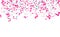 Ribbons confetti, paper falling scatter pink and blue decoration
