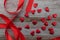 Ribbons shaped as hearts on white, valentines day concept