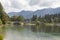 Ribcev Laz town and Bohinj lake landscape, Slovenia