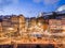 Ribeira square in city center of Porto at night, Portugal