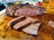 Ribeye Steak Sliced on cutting board