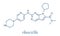 Ribociclib cancer drug molecule CDK4/6 inhibitor. Skeletal formula.