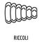 Riccoli pasta icon, outline style