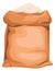 Rice bag icon. Cartoon canvas sack full of grain