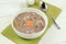 Rice berry rice soup with egg in a Bowl