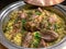 Rice biryani and lamb - a traditional Arab dish mandi, haneeth,madfoon