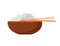 Rice in a bowl with chopstick isolated on white background vector illustration. artoon food vector icon. Rice in a bowl