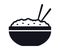 Rice bowl with chopsticks icon