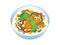 Rice bowl with vegetables icon vector