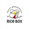 Rice box logo stamp food label simple pack meal