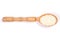 A rice cereals wooden spoon on a white background