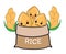 Rice character vector illustration