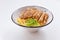 Rice with Chicken Teriyaki in Japanese Decorated Bowl
