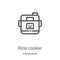 rice cooker icon vector from kitchenware collection. Thin line rice cooker outline icon vector illustration. Linear symbol for use