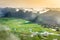 Rice field in valley in Bac Son, Vietnam