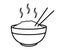 Rice or food bowl with sticks icon