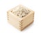 Rice koji in a box placed on a white background. Koji mold