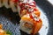 Rice Maki Sushi with salmon and tuna