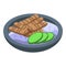 Rice meat food icon isometric vector. Japanese dinner