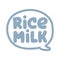 Rice Milk - label. Handwritten calligraphy