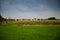 Rice paddy field by Thunderstorm sky, Novara, Italy