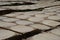 Rice pancakes drying on the sun in the rice noodles factory.