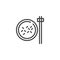 Rice plate and chopsticks line icon