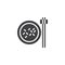 Rice plate and chopsticks vector icon