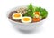 Rice Porridge Served Boiled Egg and Vietnames Saucesage