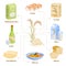 Rice Products Flat Infographics