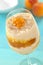 Rice Pudding with Peach Compote