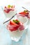 Rice pudding with strawberry