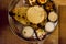 Rice, pulses, flat bread north indian meal