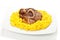 Rice with saffron and bovine meat