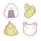 Rice shaped cat face wasabi sushi peas cartoon food cute