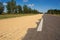 Rice spread to dry on the asphalt in Cuba