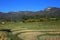 Rice straw in terraced fields after harvesting on mountain areas