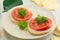 Rice Thins with Ham and Sliced Tomatoes