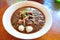 Rice Vermicelli noodle in Thicken soup with Porkball and Sliced