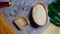 Rice in a wooden bowl with some neat and simple kitchen ornaments giving an elegant and attractive impression.