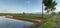 Ricefield beautiful panorama water mountain background