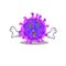 Rich alpha coronavirus with Money eye mascot character style