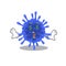 Rich bacteria coronavirus with Money eye mascot character style