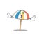 Rich beach umbrella with Money eye mascot character style