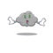 Rich cartoon character design of grey cloud with money eyes