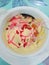 Rich creamy kulfi topped with falooda and rose syrup is a desert