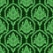 Rich damask seamless floral Wallpaper in green colors