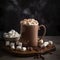 Rich and Decadent Hot Chocolate in Tall Mug with Marshmallows