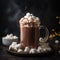 Rich and Decadent Hot Chocolate in Tall Mug with Marshmallows