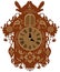 Rich decorated brown cuckoo clock